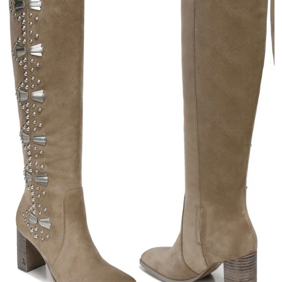 NIB Sam Edelman Oma Knee High Suede Boot fashion fall winter heels - Picture 3 of 6